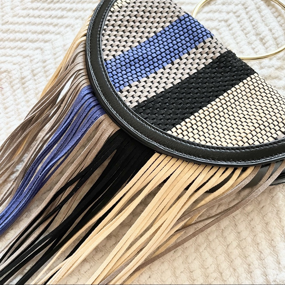 BCBG Multi Color Gold Wristlet Fringe Detail Bag | Great Condition | Small Bag